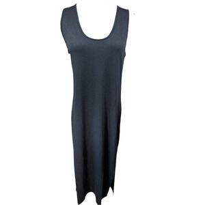 Lanston sport‎ NWT SZ Large Black Sleeveless Scoop Neck Sheath Midi Dress